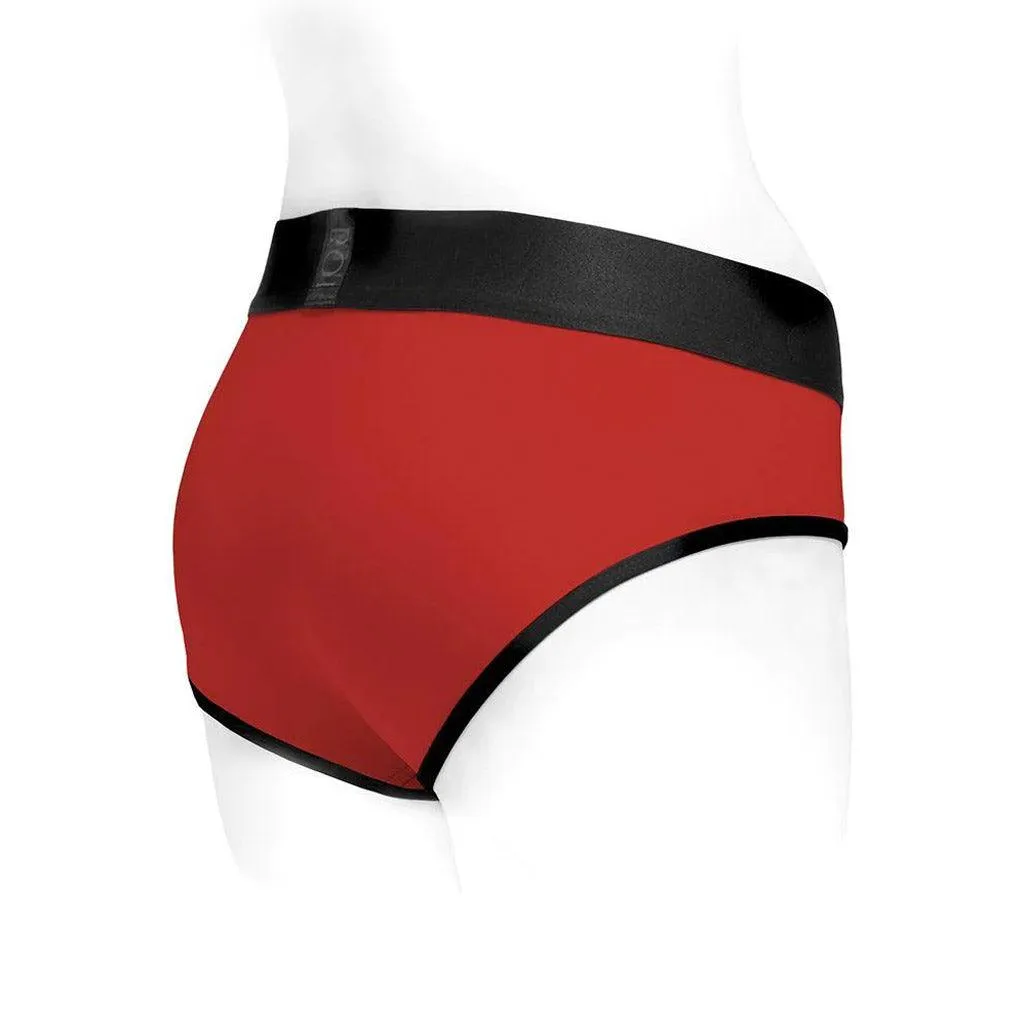 Tomboi Harness Red/Black Nylon Briefs by Spareparts