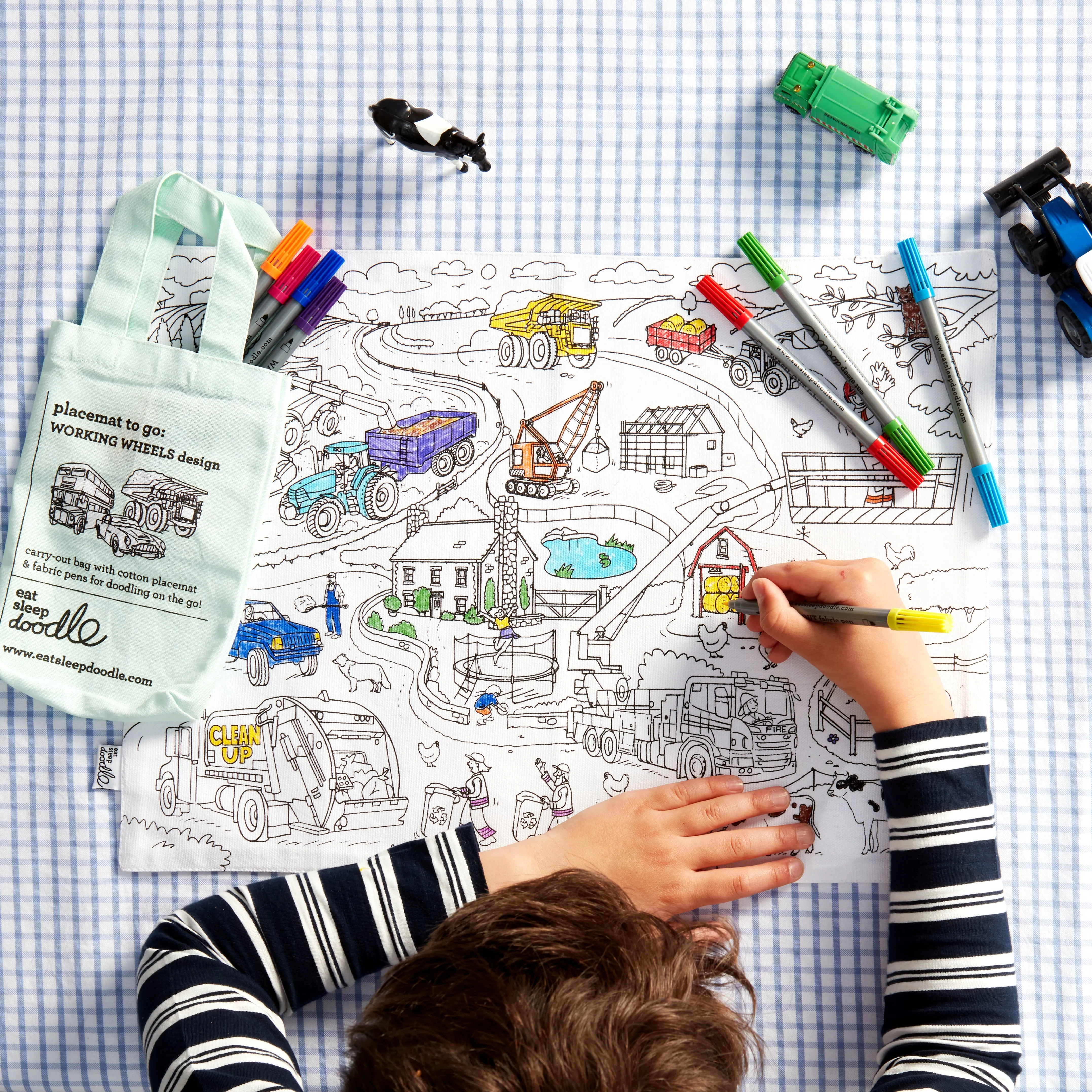 working wheels placemat to go