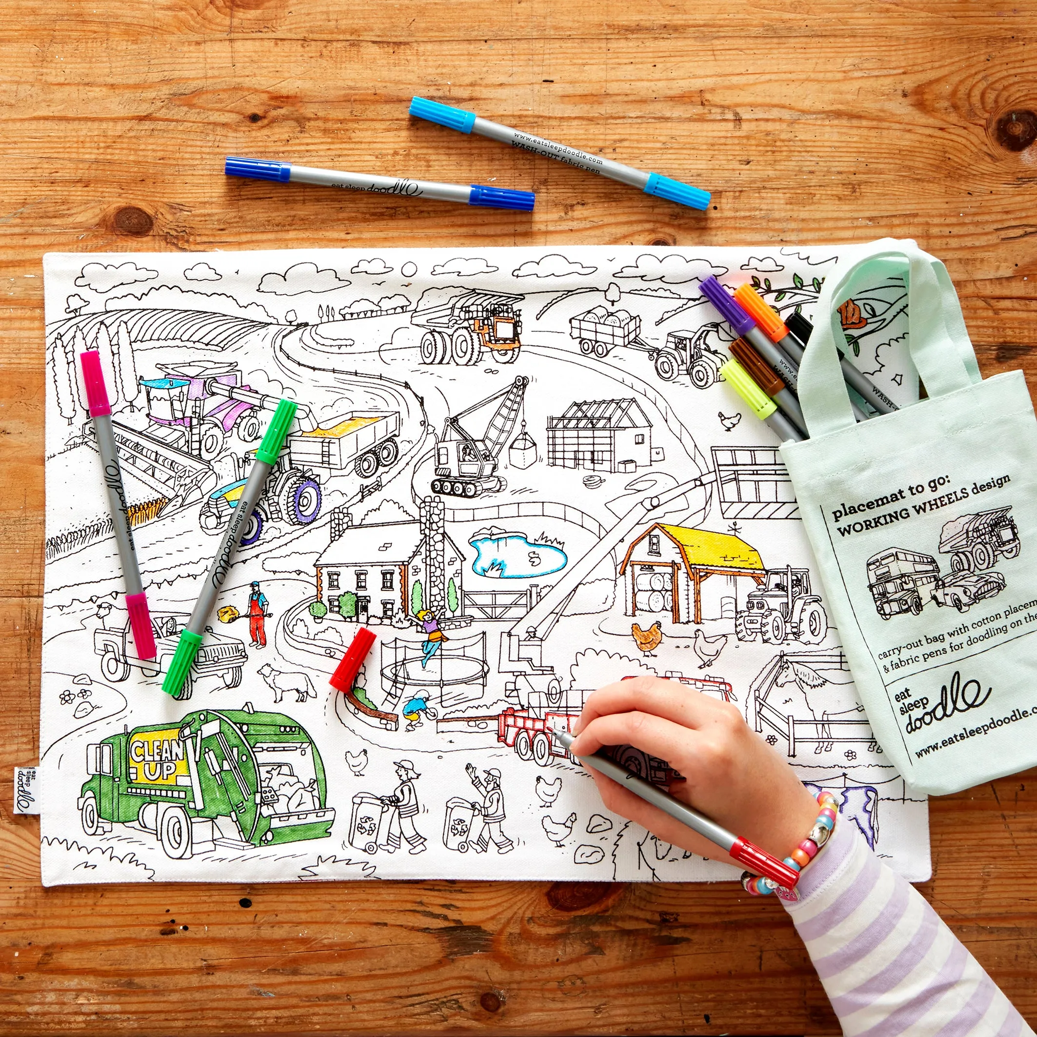 working wheels placemat to go