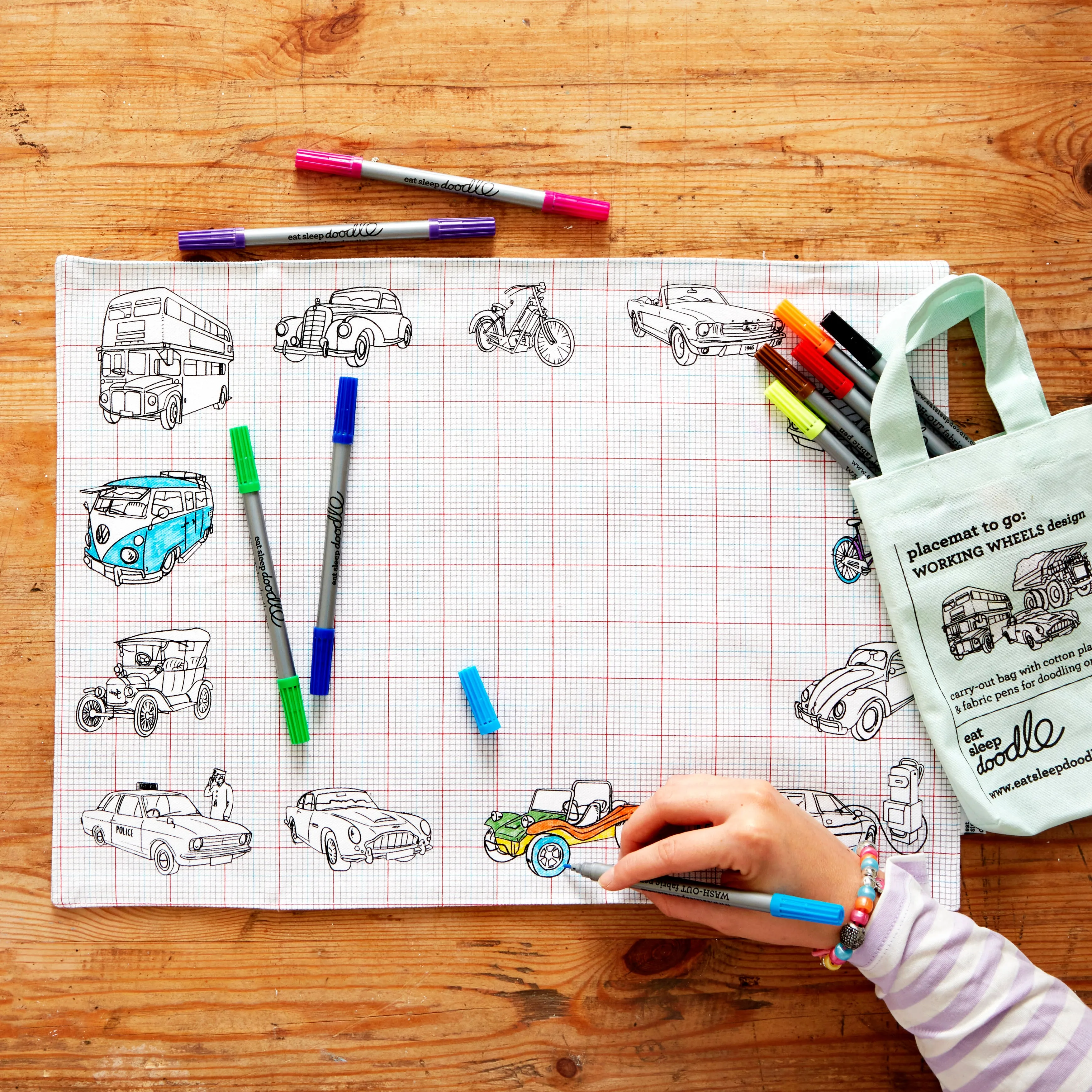 working wheels placemat to go