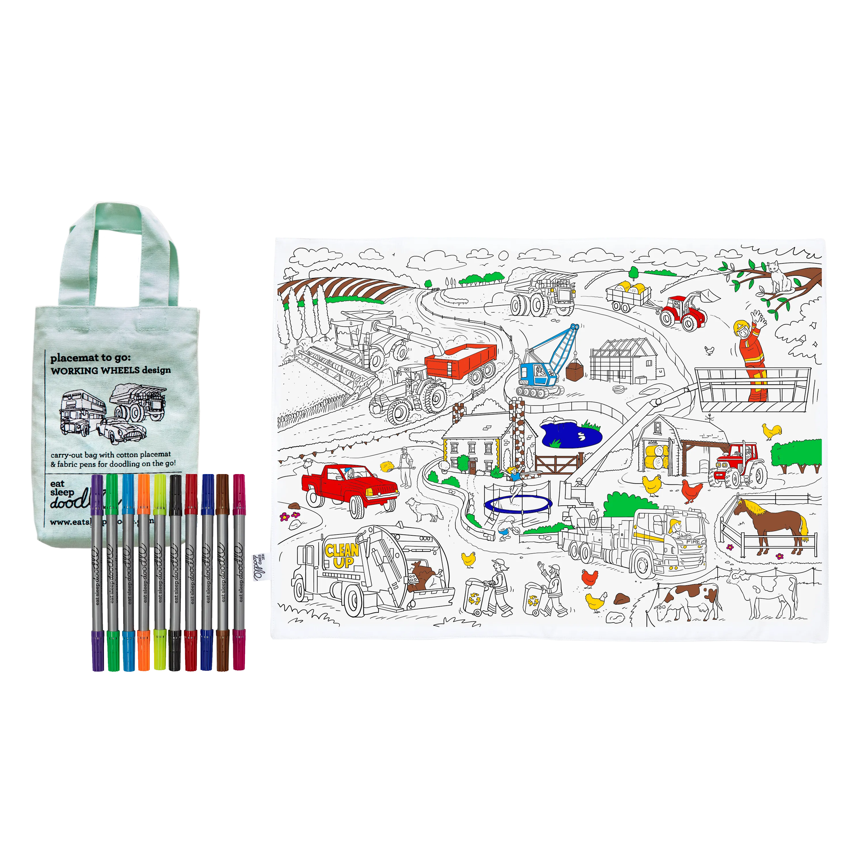 working wheels placemat to go