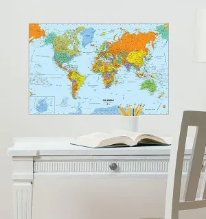 World Dry Erase Map Decal