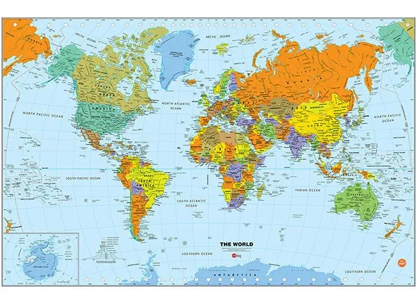World Dry Erase Map Decal