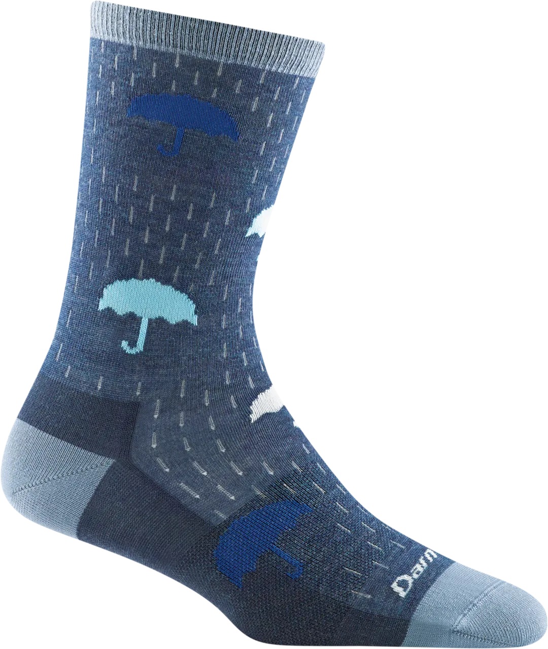 ZZ-NA_Women's Crew Umbrellas Lightweight Lifestyle Socks (Denim)