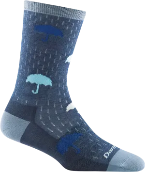 ZZ-NA_Women's Crew Umbrellas Lightweight Lifestyle Socks (Denim)